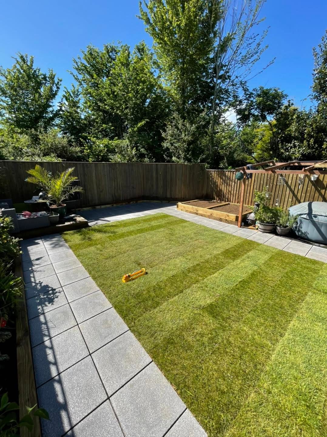 Garden patio redesign and restructure by Kingswell & Cutler Construction, Isle of Wight